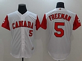 Men's Canada Baseball #5 Freddie Freeman White 2017 World Baseball Classic Stitched Jersey,baseball caps,new era cap wholesale,wholesale hats